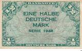 Deutschland BRD Bank Deutscher Länder 1/2 Mark ohne Kenn-Best und Serie -