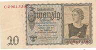 3. Reich, Deutschland 20 Reichsmark Mark Reichsbanknote Banknote, W/C -