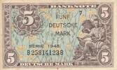 Deutschland BRD Bank Deutscher Länder 5 Deutsche Mark DM Banknote, B/B -