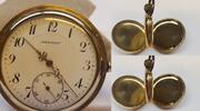 Taschenuhr Drusus vergoldet Double Uhr -