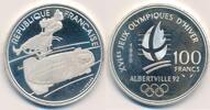 Frankreich 100 Francs Olympiade Albertville Bobfahrer -