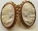Russland Antike Ohrringe 583er Gold 14K Rotgold Gemmenohrringe Gemme Kamee Cameo -