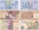 Ägypten 3 versch.Banknote um 1980 Piaster und Pound -