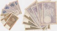 Frankreich Lot Banknoten 4 x 5 Francs ( um 1940 ) u. 3 x 10 Francs ( 1977/78 ) -