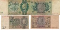 Deutschland Lot 2 Banknoten 20 u. 50 Reichsmark -