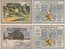 Weimar 2 x 50 Pfennig 2 Notgeldscheine Thürimgen Goethes Haus und Nationaltheater -