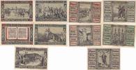 Glogau 10 25 50 75 Pfennig, 1 Mark 5 x Notgeldschein Notgeld Schlesien