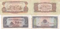 Vietnam 1 2 Dong Gelschein Banknote 2 Stück Lot Viet Nam South -