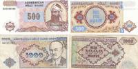 Aserbaidschan 500 1000 Manat Geldschein Banknote 2 Stück Lot Азербайджанская манатная банкнота -