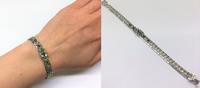 Silberarmband mit grünen Steinen 800er Silber -