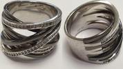 Jette Ring Silber Silberring Damenring 925 bicolor Gr. 59 : 18,8 mm -