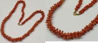 Antike Koralle Kette Collier Kroallenschmuck Astkoralle L: ca. 44 cm -