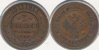 Russland 3 Kopeken Münze Nikolaus II. (1894-1917) -