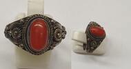 Damenring 925er Ring Silber Silberring Damenring Koralle Korallenring -