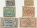 3 Banknoten Alliierten 1/2 u. 10 Mark 1944 u. BDL 10 Pfennig 1948 -