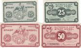 Deutschland Deutsches Reich 25 50 Pfennig Notgeldschein Notgeld Stadt Wesel Nordrhein-Westfalen 2 Scheine -