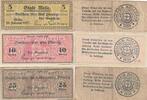 Deutschland Deutsches Reich 5 10 25 Pfennig Notgeldschein Notgeld Stadt Melle Niedersachsen 3 Scheine -
