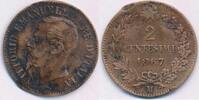 Italien 2 Centesimi Münze Emanuel II. M (Mailand) -