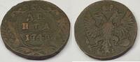 Russland Denga, 1/2 Kopeke Münze Elisabeth I. (1741-1761) Монета россии -