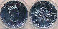 Canada 5 Dollars Münze Elisabeth II Maple Leaf Feinsilber 1 Unze in Hartplastikhülle -