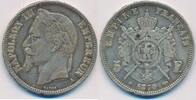 Frankreich 5 Francs Münze Silber Paris: A Napoleon III. (1852-1870) -