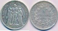 Frankreich 5 Francs Münze Silber Paris: A Herkulesgruppe 3. Republik (1871-1940) -