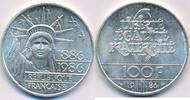 Frankreich 100 Francs Silber Münze Freiheitsstatue 5. Republik (1959-2001) -