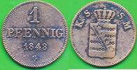 Altdeutschland Deutschland 1 Pfennig Münze Sachsen-Albertinische Linie König Friedrich August II. 1836-54 -