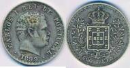 Portugal 500 Reis Silbermünze Carlos I Karl I. (1889-1908) -