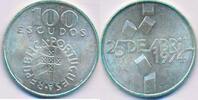 Portugal 100 Escudos Silbermünze Lisbon 650er Silber Revolution -