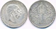 Österreich 1Krone Franz Joseph, Typ " Schwartz ", ohne Lorbeerkranz -