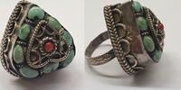 Damenring Ring 925er Silber Ring Silberring mit Türkis Türkisring Herz -