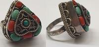 Damenring Ring 925er Silber Ring Silberring mit Türkis Türkisring Herz -