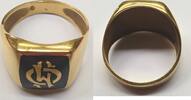 Herrenring Ring 750er Gold 18Kt Goldring mit Monogram HO -