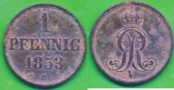 Altdeutschland Deutschland 1 Pfennig Braunschweig-Calenberg-Hannover Georg V. 1851-1866 -