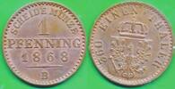 Altdeutschland Deutschland 1 Pfennig Münze Preußen Wilhelm I. (1861-1888) -