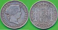 Spanien 1 Escudo Münze Isabell II. 1833-1868 Madrid -