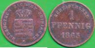 Altdeutschland Deutschland 1 Pfennig Sachsen Großherzogthum -