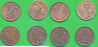 Österreich 1 heller, 4 Stück Münzen Lot , Franz Joseph I. (1848-1916) -