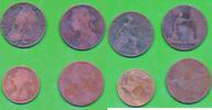 Großbritannien 1 Penny, 1/2 Penny Münzen Lot 4 Stück, Victoria -