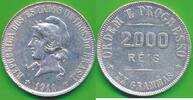 Brasilien 2000 Reis 900er Silbermünze Münze -