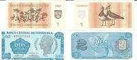 Litauen, Venezuela 1 Talonas, 2 Bolivares Banknote Geldschein 1x1 Talonas (1992,unc), 1x2 Bolivares (1989,unc) Lot -