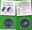 Deutschland 5 Euro Gedenkmünze Planet Erde mit blauem Polymer-Ring , Echtheits-Zertifikat -