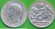 Griechenland 2 Drachmen Drachmai Silbermünze Georg I. -