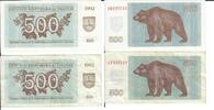 Litauen 500 Talonas Banknote Geldschein 2 Stück 500 Talonas (unc und III) LOT -