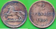 Altdeutschland Deutschland 2 Pfennige Braunschweig-Wolfenbüttel -