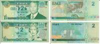 Fiji 2 Dollars Banknote Geldschein 1 Stück 2 Dollar (2000), 1 Stück 2 Dollars (o.D.2002) LOT -