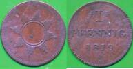 Altdeutschland Deutschland 1 Pfennig Frankfurt / Mainz , Judenpfennig -