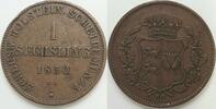 Altdeutschland Deutschland 1 Sechsling Königreich Dänemark für Schleswig-Holstein, Unter Statthalterschaft 1848-1851. -