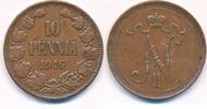 Finnland 10 Penniä Kursmünze, Nikolaus II. -